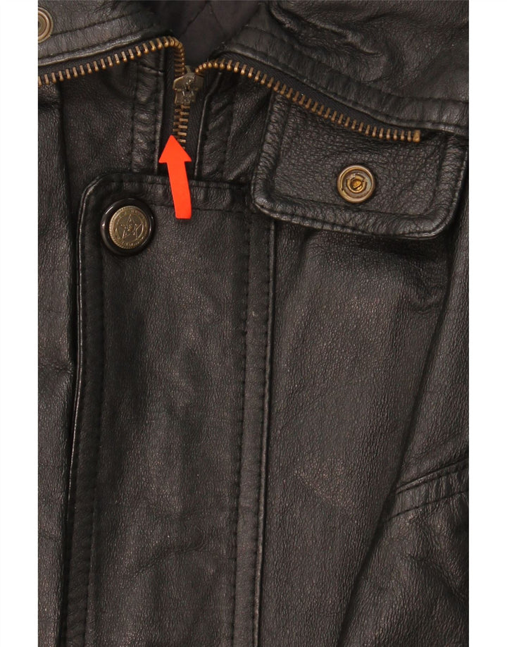 CLASSIC Mens Leather Coat UK 40 Large Black Leather Vintage CLASSIC and Second-Hand CLASSIC from Messina Hembry 