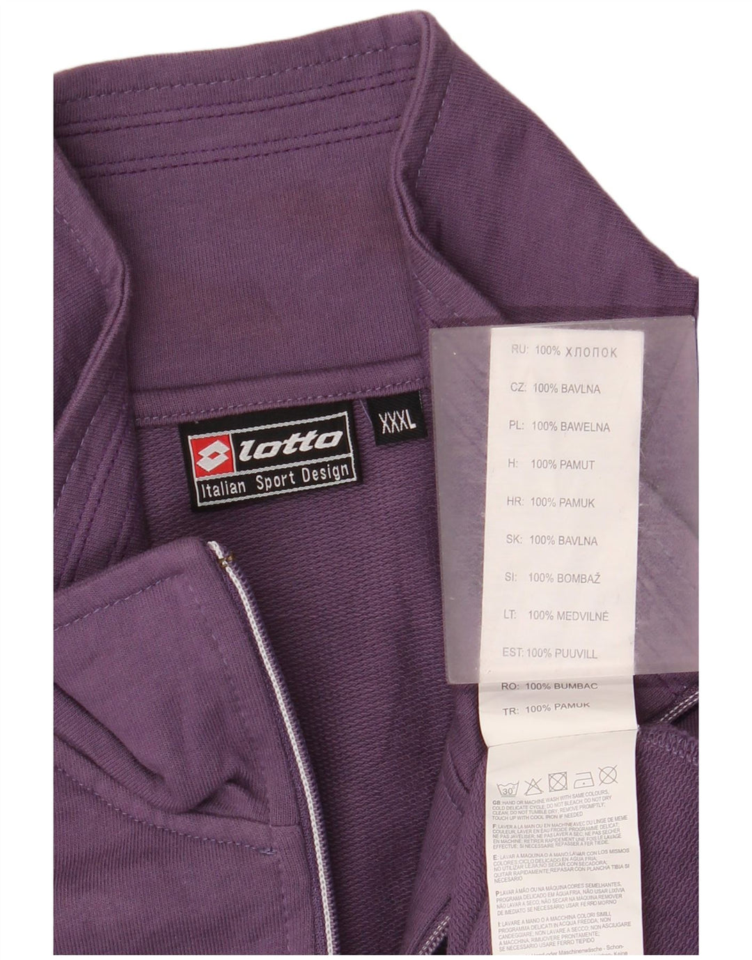 Γυναικεία αθλητική φόρμα Lotto Top Jacket 3XL Μωβ Βαμβακερό