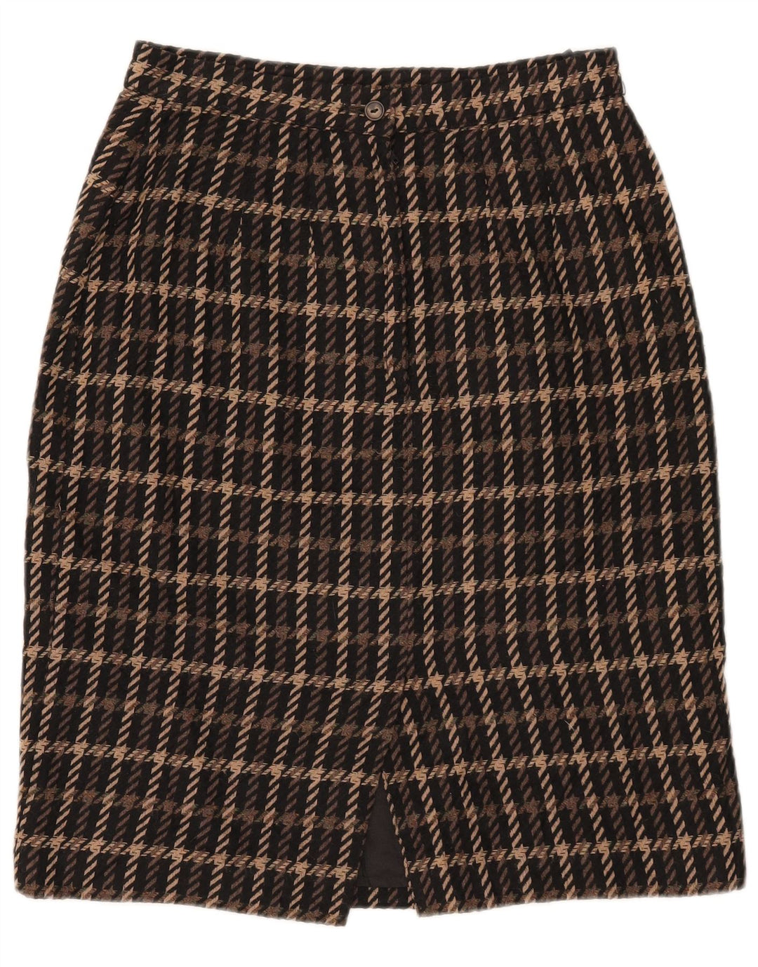Marks & Spencer Γυναικεία Pencil Φούστα UK 14 Medium W28 Brown Check Acrylic