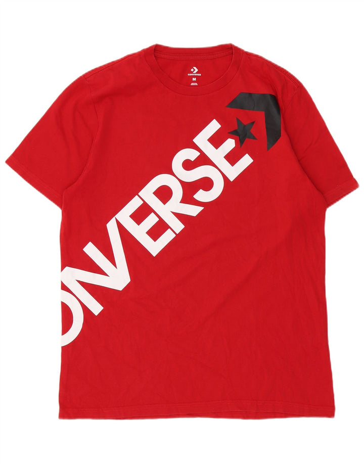 Ανδρικό γραφικό T-Shirt Converse Top Μεσαίο κόκκινο βαμβακερό