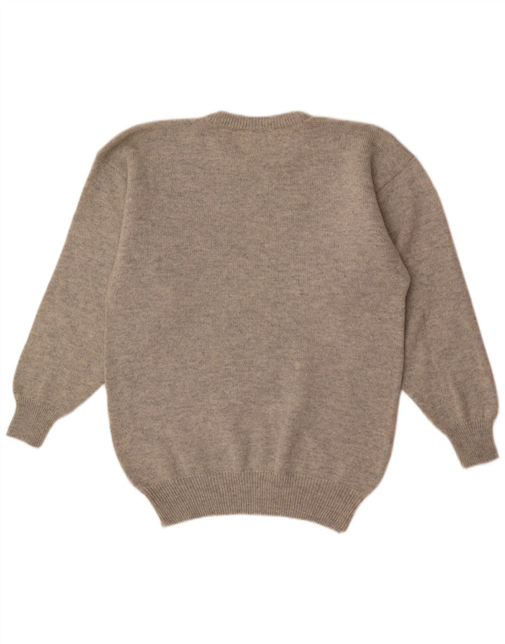 Ανδρικό πουλόβερ Shetland Jeneros Crew Neck Jumper Medium Grey Geometric