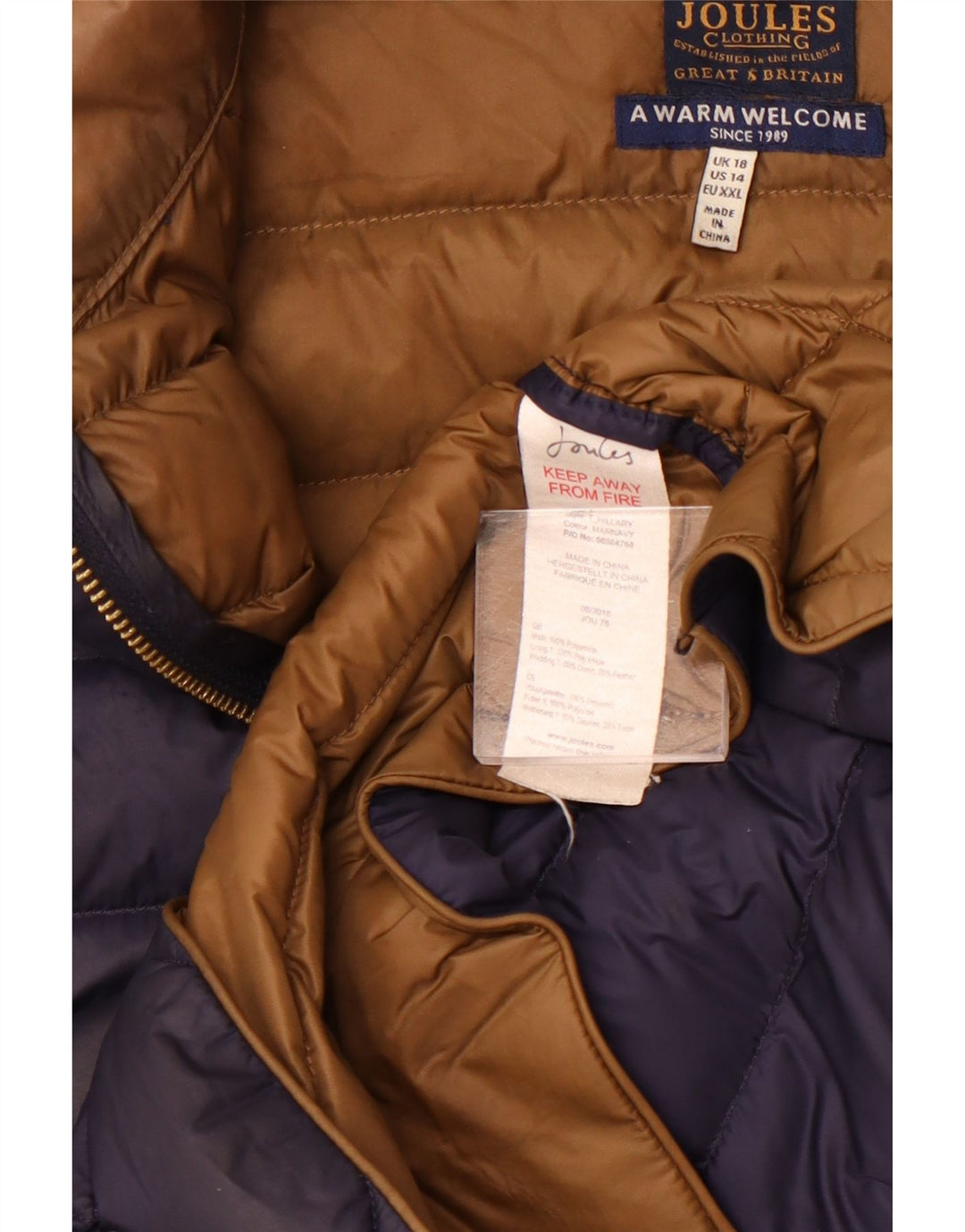 Joules Γυναικείο μπουφάν UK 18 XL Navy Blue Polyamide