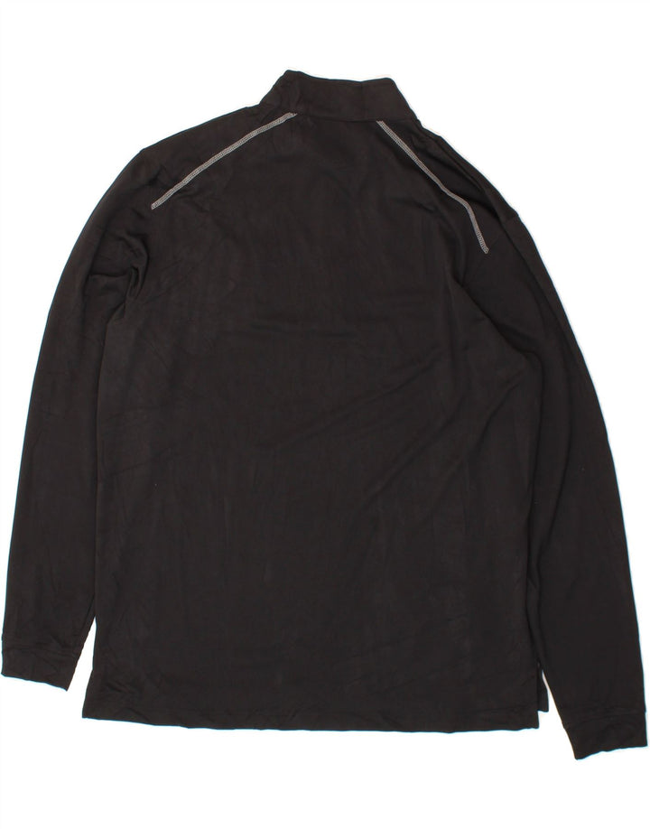 UNDER ARMOUR Mens Zip Neck Pullover Tracksuit Top Medium Black Polyester Vintage Under Armour and Second-Hand Under Armour from Messina Hembry 