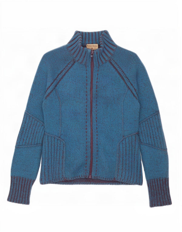 Marlboro Classics Γυναικείο πουλόβερ ζακέτα με φερμουάρ UK 18 XL Blue Lambswool