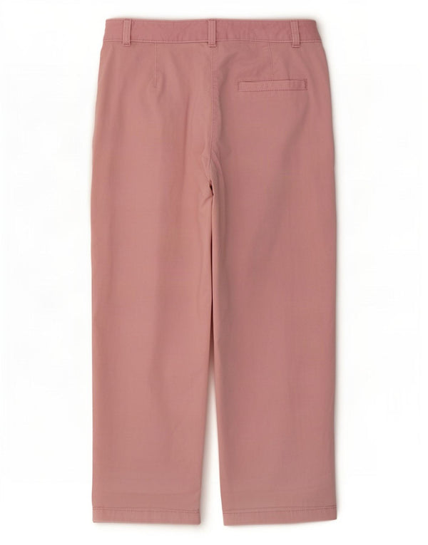 Marks & Spencer Γυναικείο Cropped Παντελόνι UK 12 Medium W30 L25 Pink Cotton