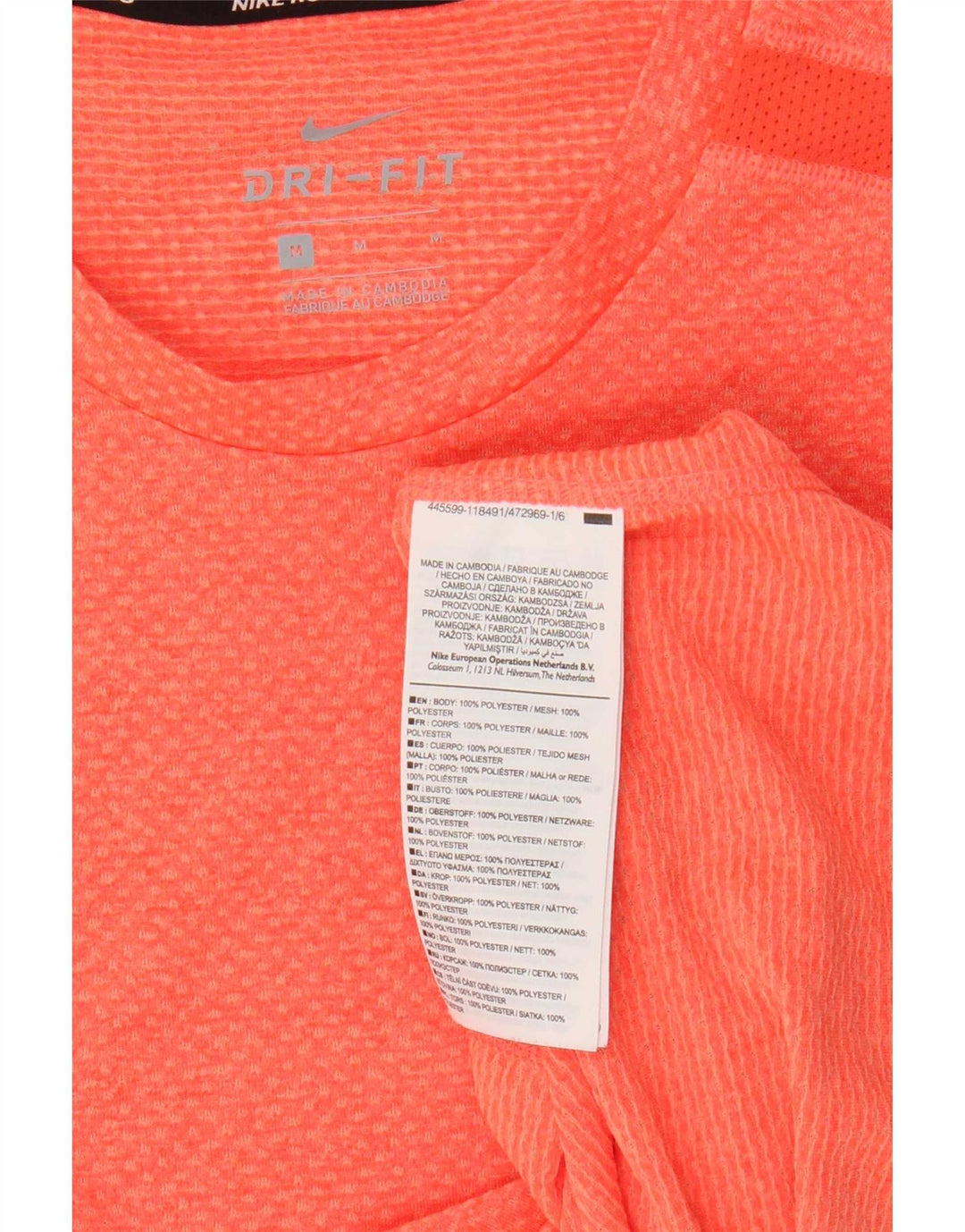 Ανδρικό T-Shirt Nike Dri Fit Τοπ μεσαίου πορτοκαλί πολυεστέρα
