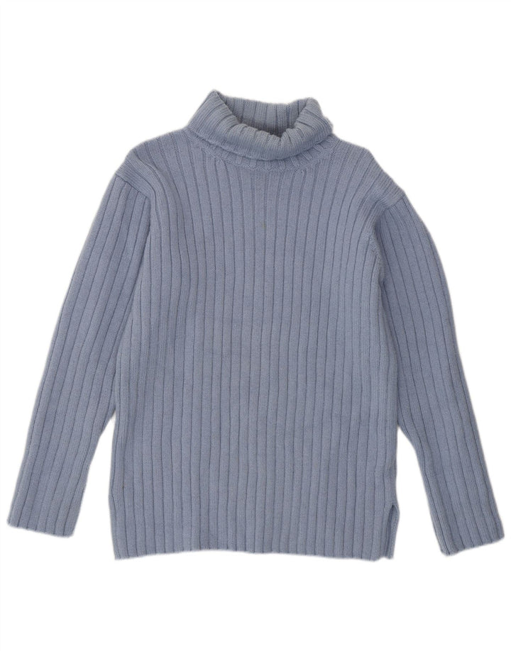 JIGSAW Γυναικείο πουλόβερ με ρολό λαιμόκοψη UK 14 μεσαίου μπλε μαλλί