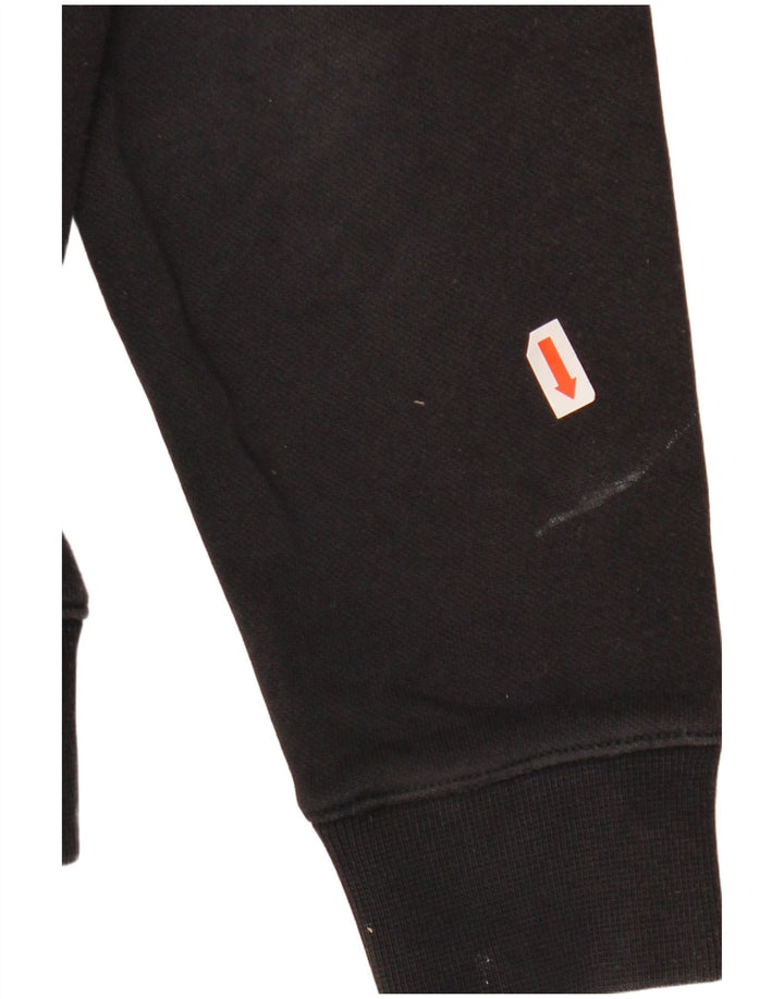 CHAMPION Γυναικείο Crop Oversized Hoodie Jumper UK 6 XS Μαύρο βαμβακερό