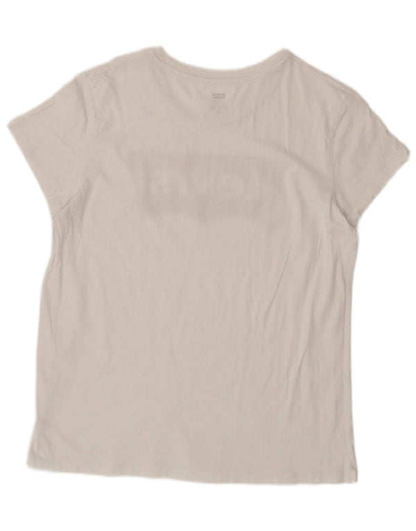 LEVI'S Womens Graphic T-Shirt Top UK 16 Large White