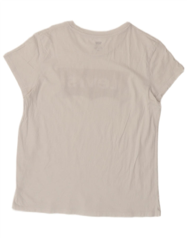 Γυναικείο γραφικό T-Shirt LEVI'S Top UK 16 Large White