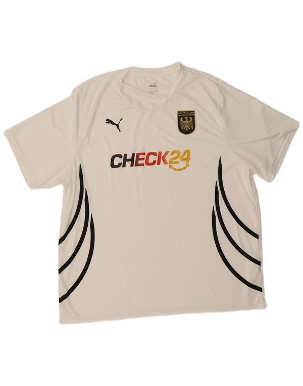 Γραφικό T-Shirt Puma Mens Deutshland Top 3XL λευκό πολυεστέρα