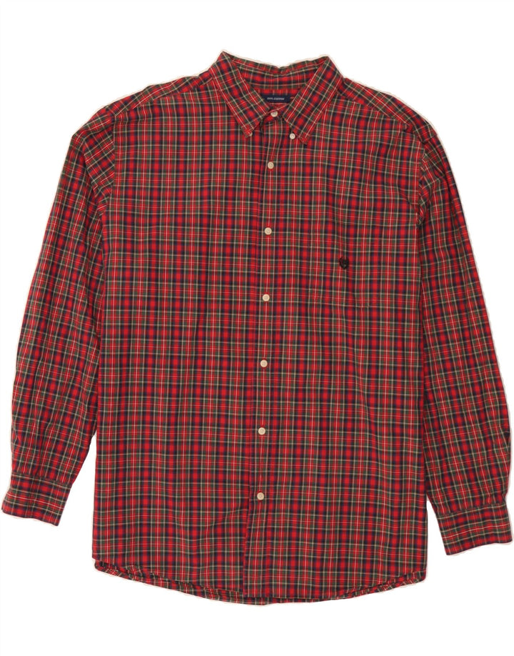 CHAPS Mens Big & Tall Flannel Shirt XL Red Check Cotton Vintage Chaps and Second-Hand Chaps from Messina Hembry 