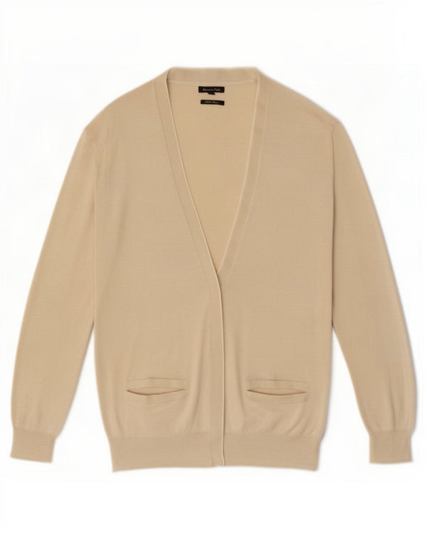 Massimo Dutti Γυναικείο πουλόβερ ζακέτα UK 10 Small Beige Silk