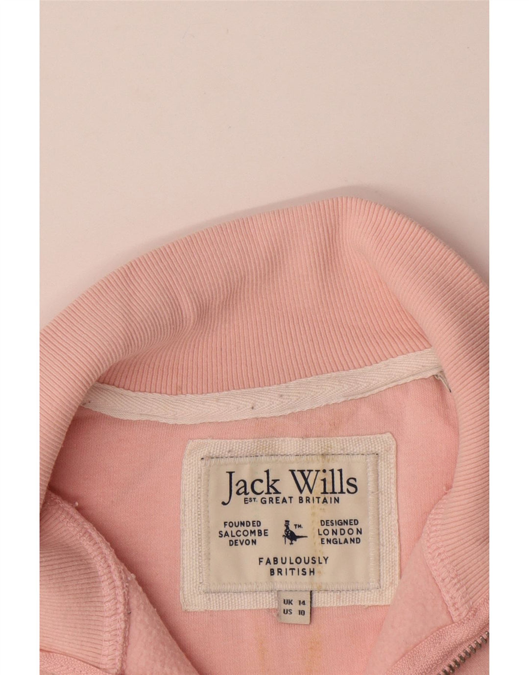 Jack Wills Γυναικείο Γραφικό Φούτερ Jumper UK 14 Large Pink