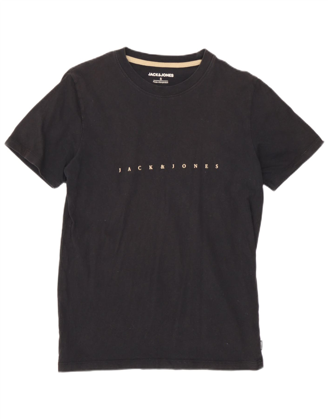 Jack & Jones Ανδρικό γραφικό T-Shirt Top Μικρό μαύρο βαμβακερό