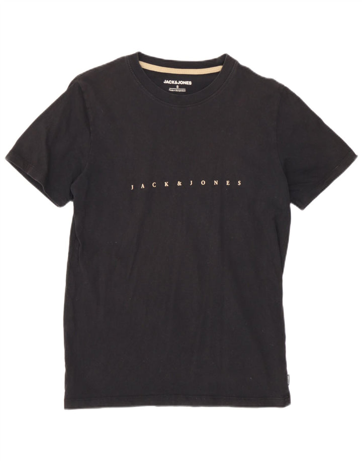 Jack & Jones Ανδρικό γραφικό T-Shirt Top Μικρό μαύρο βαμβακερό