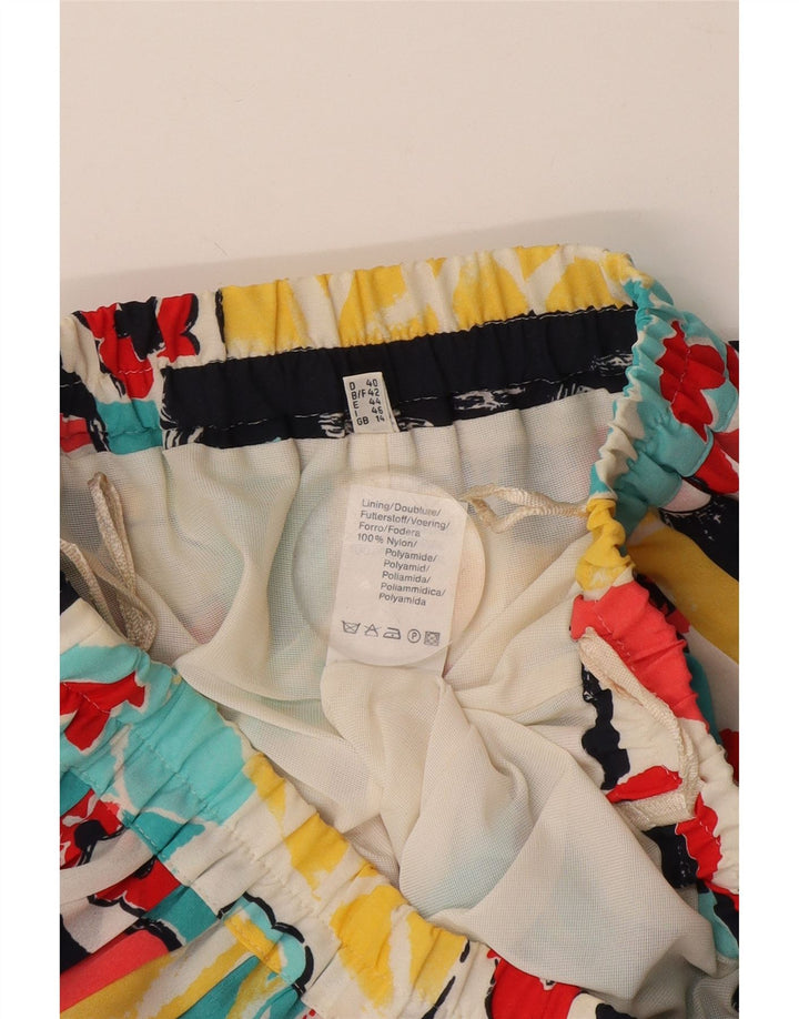 Vintage γυναικεία αφηρημένη φούστα με μαχαίρι πλισέ UK 14 Medium W32 Multic