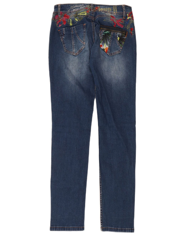 Γυναικείο Slim Jeans Desigual W29 L32 Μπλε φλοράλ βαμβακερό