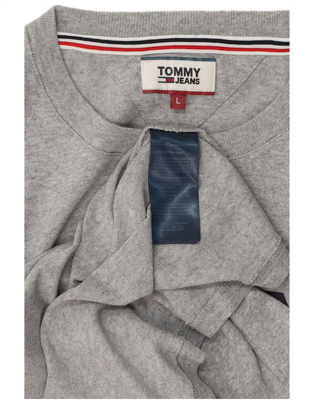 Ανδρικό γραφικό μπλουζάκι TOMMY HILFIGER Top μεγάλο γκρι βαμβακερό