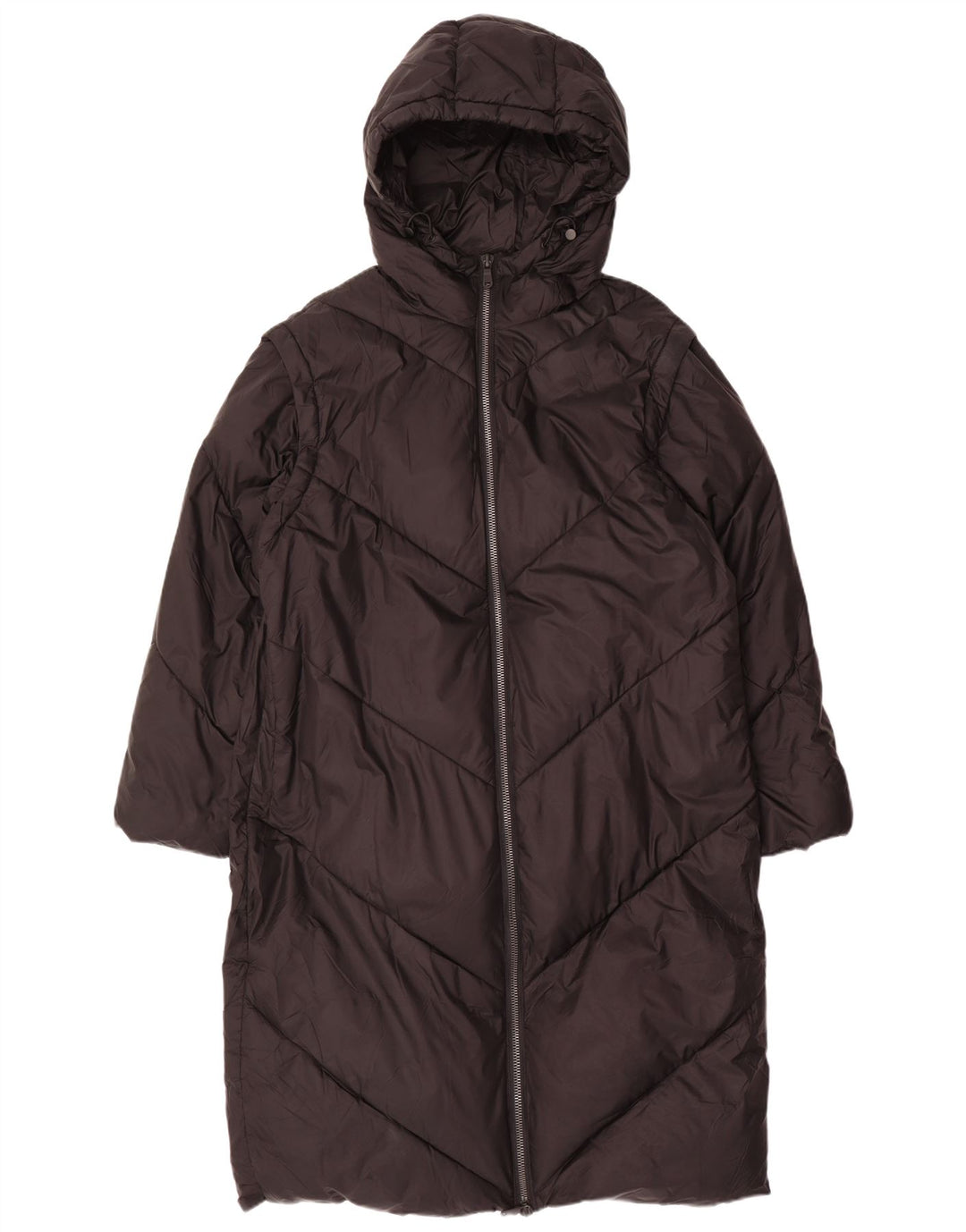 ZARA Γυναικείο παλτό με κουκούλα μεγάλου μεγέθους UK 14 μεσαίο μαύρο