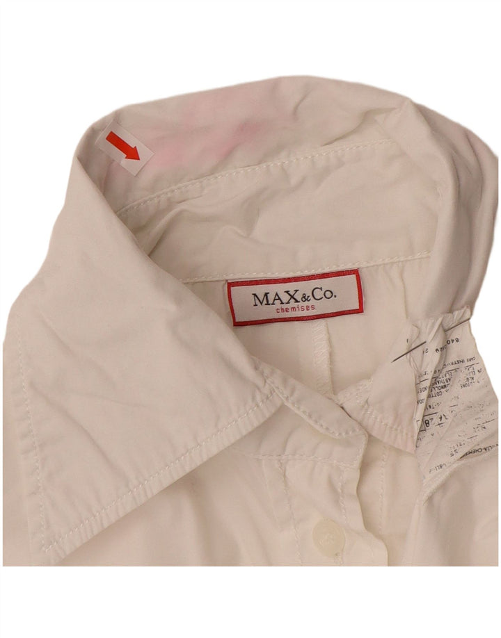 Max & Co. Γυναικείο Πουκάμισο Chemises UK 12 Μεσαίο λευκό βαμβακερό