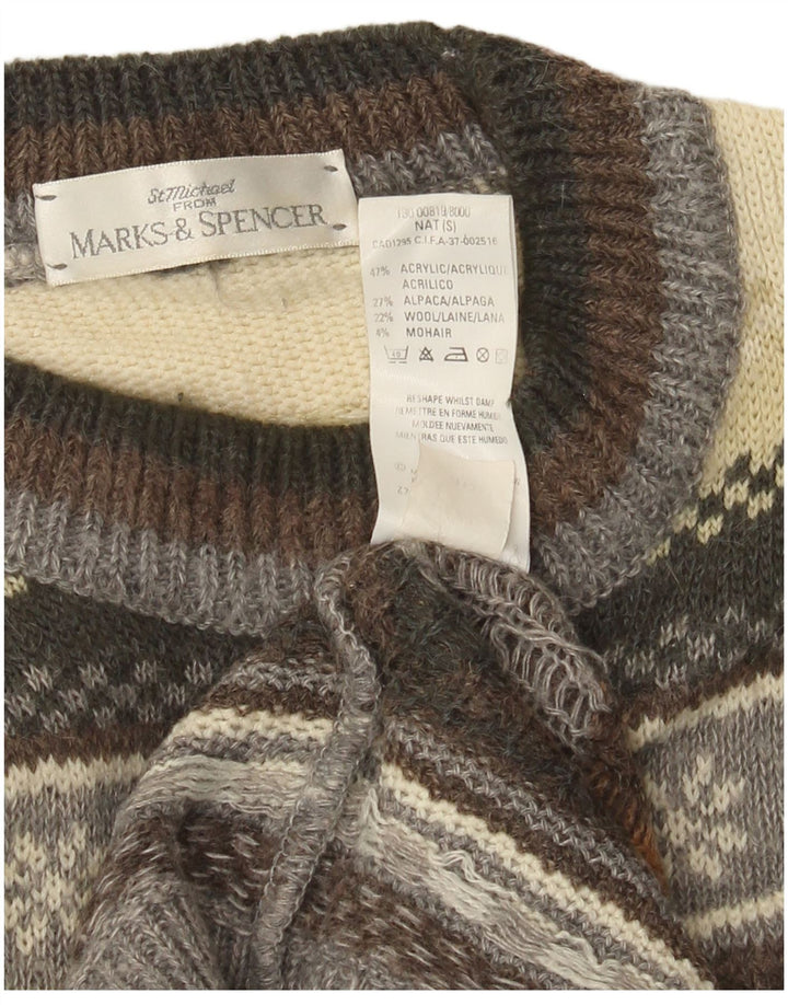 Marks & Spencer Ανδρικό πουλόβερ με λαιμόκοψη St. Michael Crew Μικρό καφέ