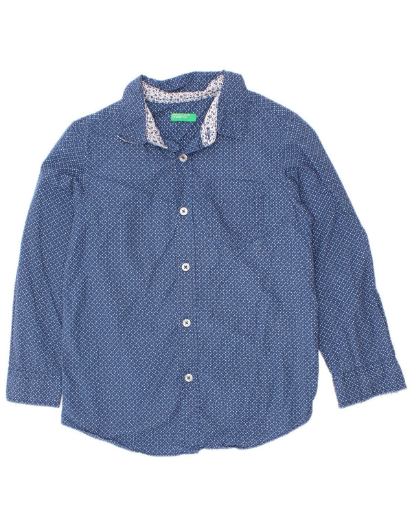 Πουκάμισο Benetton Boys 4-5 Years XS Blue Spotted Cotton