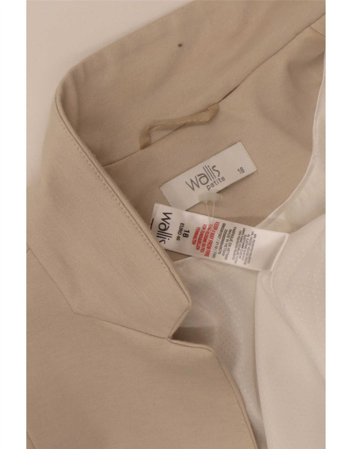 Wallis γυναικείο 3/4 μανίκι ανοιχτό σακάκι UK 18 XL Μπεζ πολυεστέρας