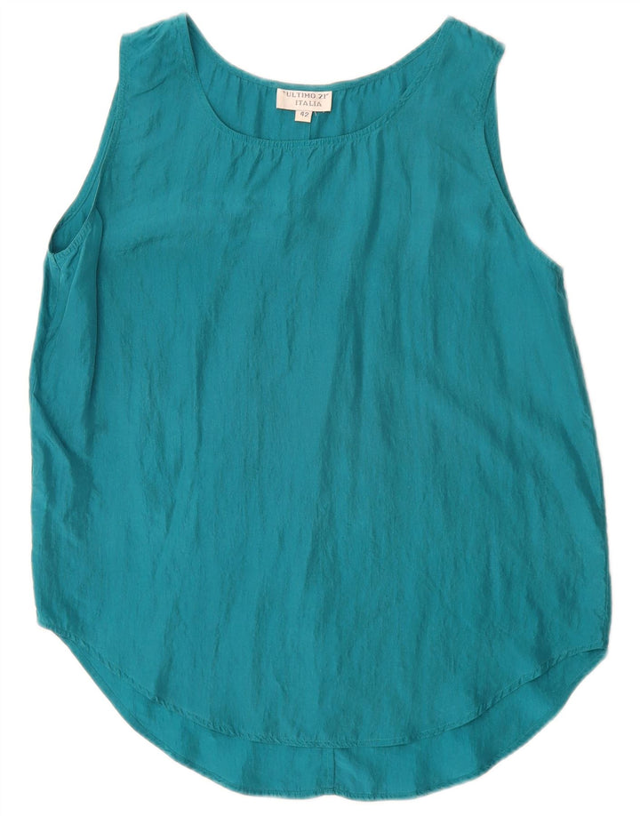 Ultimo 21 Γυναικεία Αμάνικη Μπλούζα Top IT 42 Medium Blue Silk