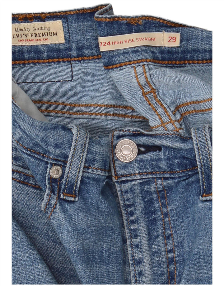 Γυναικείο τζιν Levi's 724 ψηλό ίσιο W29 L30 Μπλε