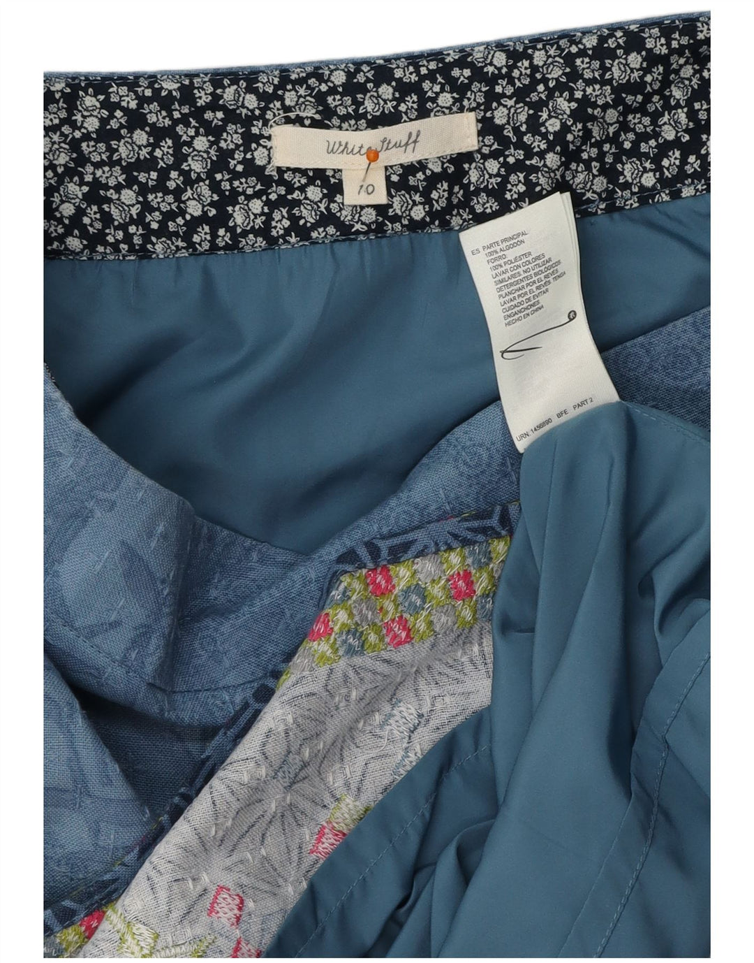 WHITE STUFF Γυναικεία φούστα A-Line UK 10 Small W32 Blue Floral Polyester