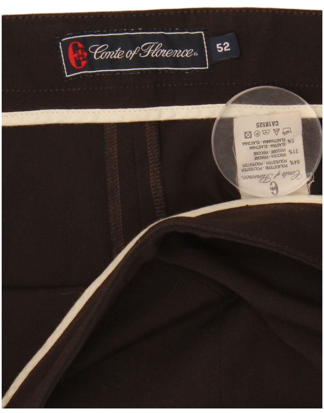 CONTE OF FLORENCE Γυναικείο ίσιο casual παντελόνι IT 52 2XL W36 L28 Καφέ