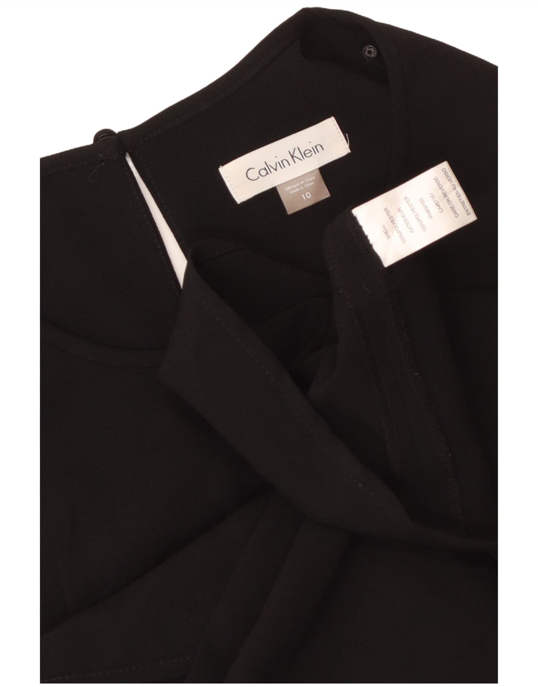 Γυναικείο αμάνικο φόρεμα CALVIN KLEIN US 10 μεγάλο μαύρο πολυεστέρα