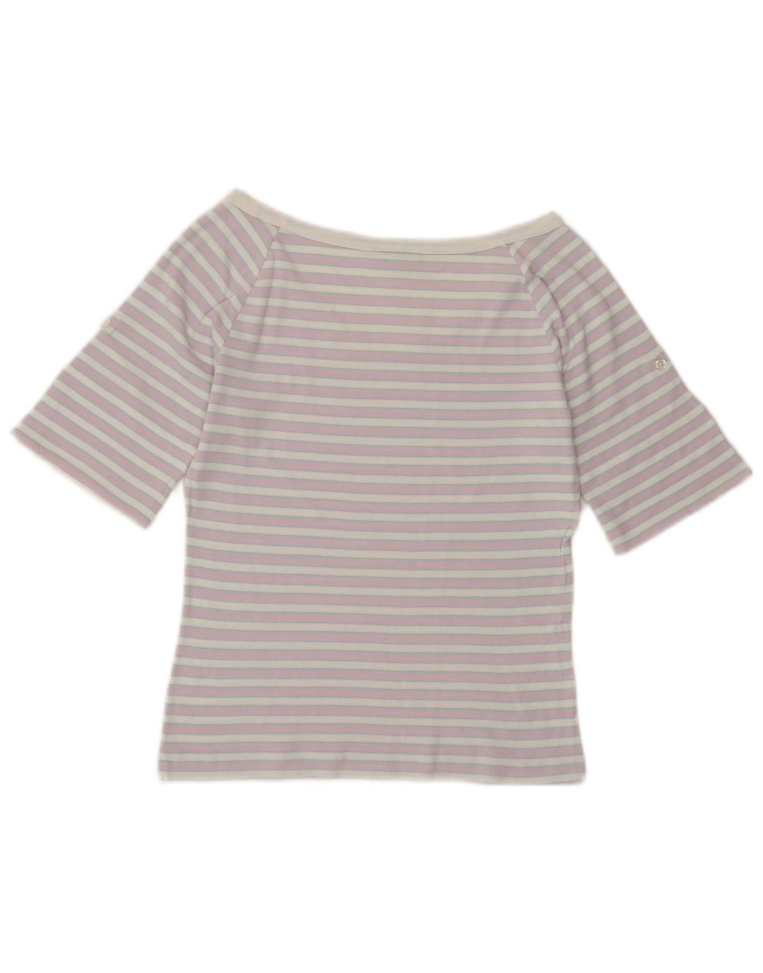 Γυναικείο μπλουζάκι LACOSTE Crop Off Shoulder Top EU 38 Medium Purple ριγέ