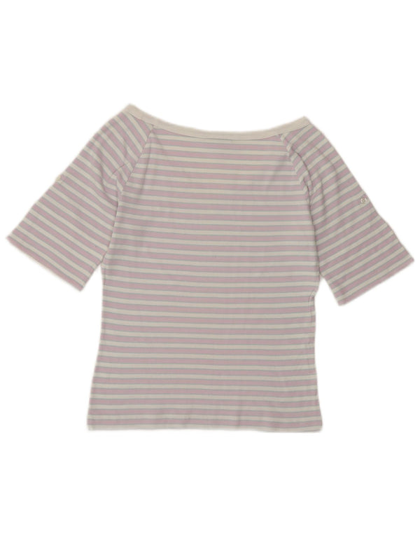 Γυναικείο μπλουζάκι LACOSTE Crop Off Shoulder Top EU 38 Medium Purple ριγέ