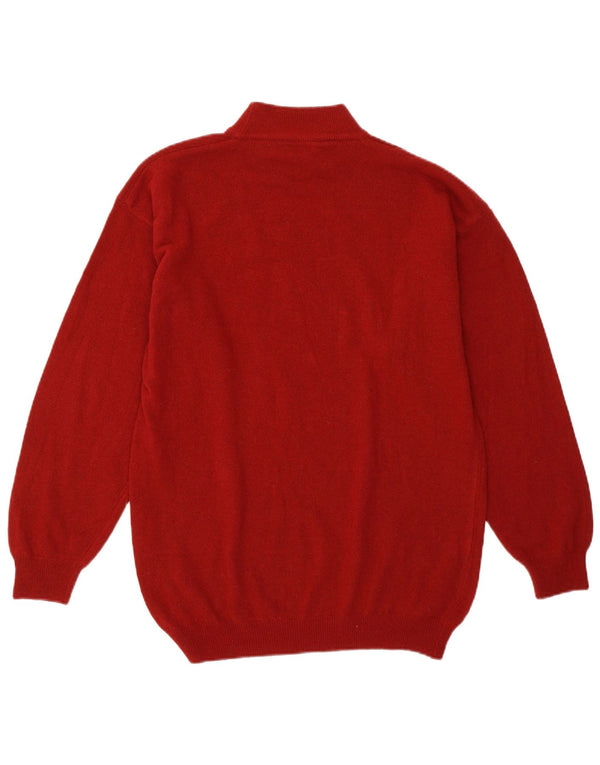 Vintage γυναικείο πουλόβερ με λαιμό χελώνα UK 18 XL Red New Wool