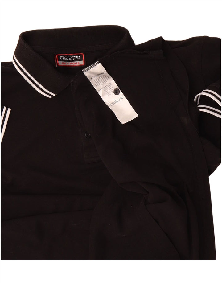 KAPPA Mens Polo Shirt 2XL Black Cotton