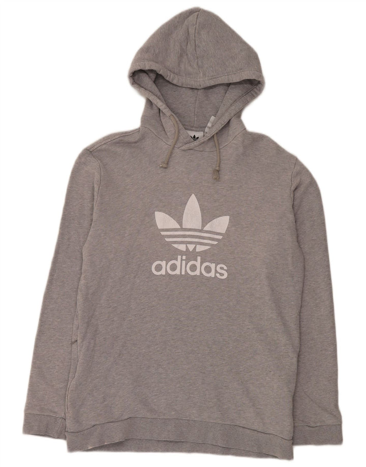 Ανδρικό γραφικό κουκούλα Adidas, μεσαίο γκρι βαμβακερό