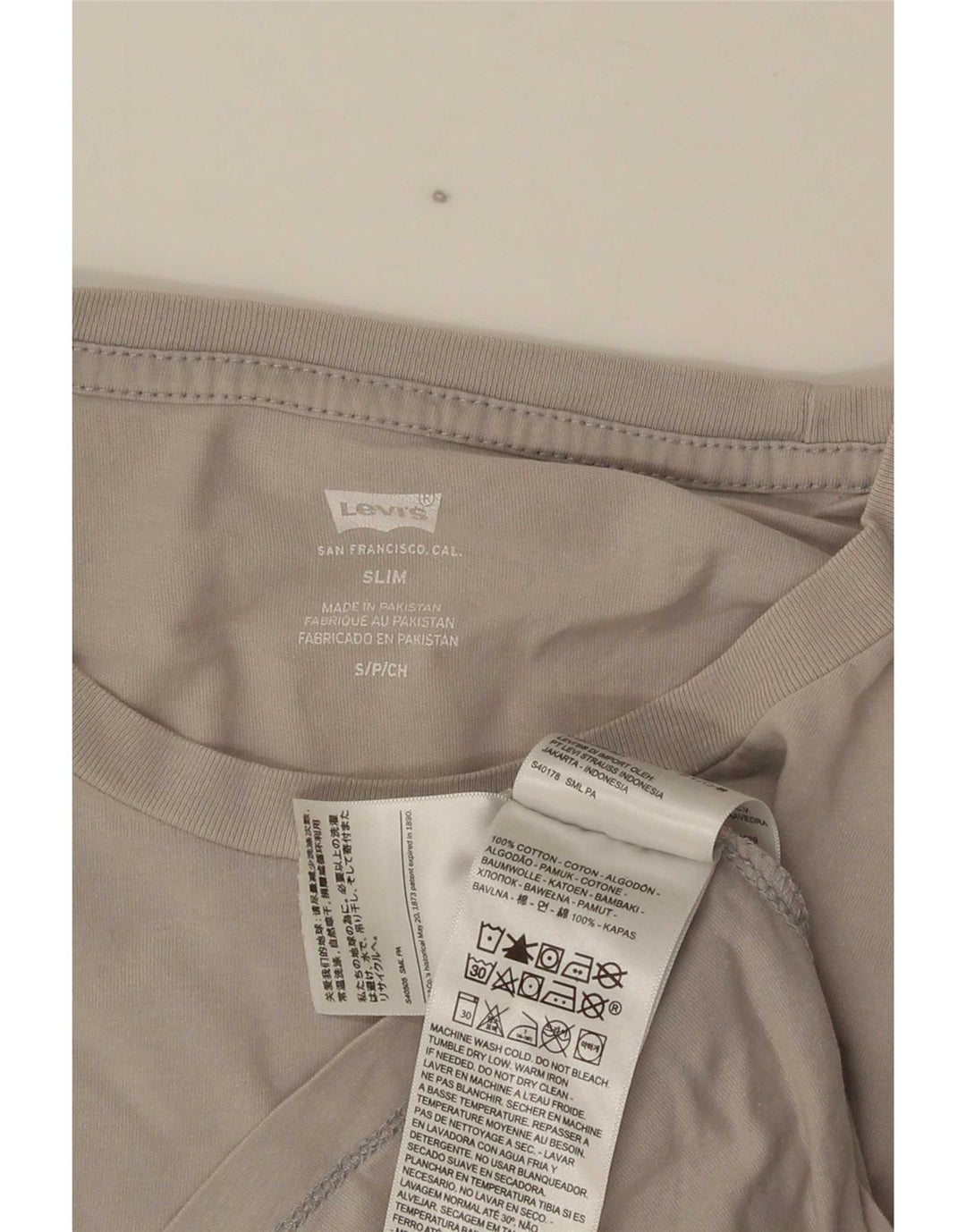 Ανδρικό T-shirt Levi's Slim Fit Top Μικρό Γκρι βαμβακερό