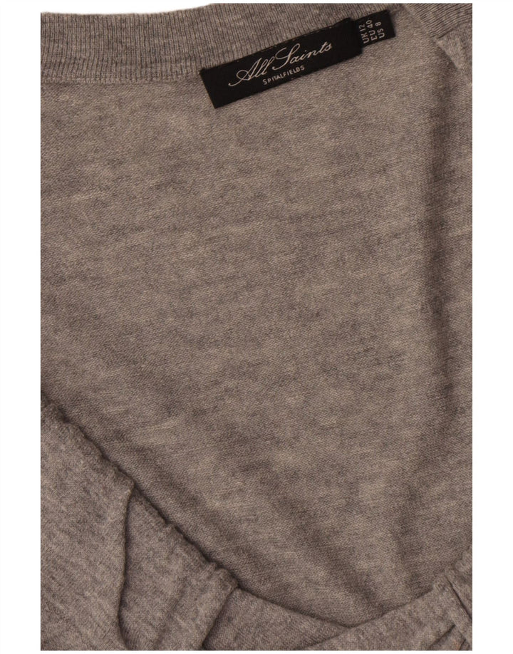 Γυναικείο μακρυμάνικο φόρεμα All Saints UK 12 Medium Grey Wool