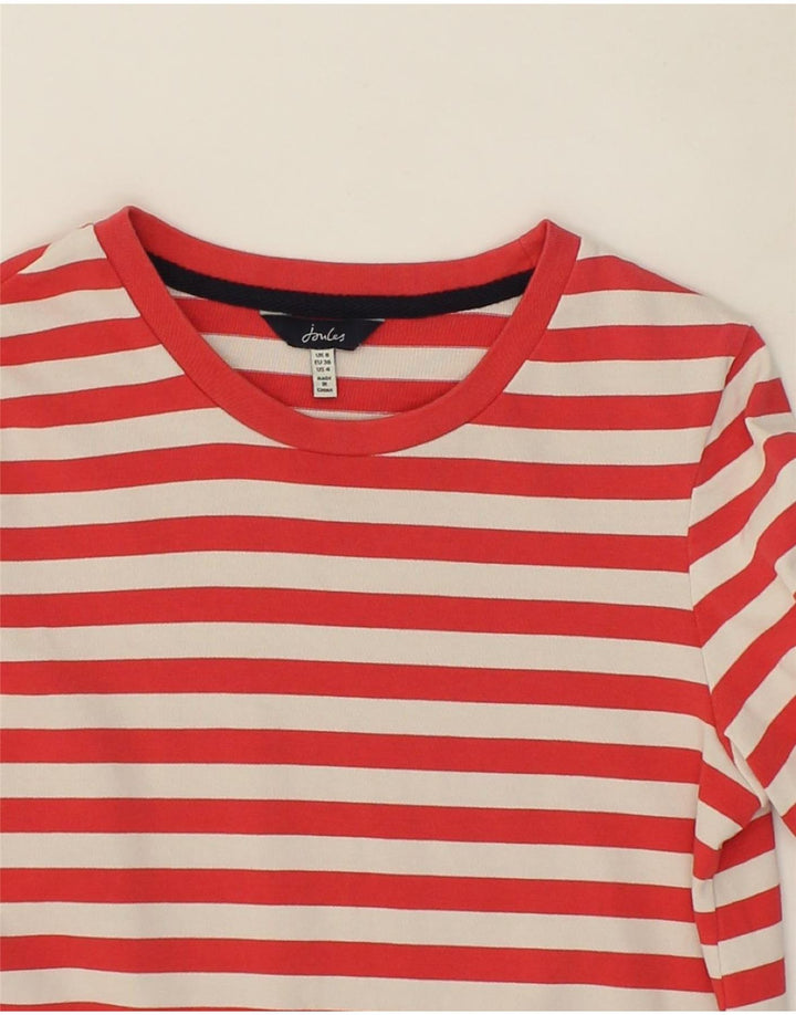 JOULES Womens T-Shirt Dress UK 8 Small  Red Striped Cotton | Vintage Joules | Thrift | Second-Hand Joules | Used Clothing | Messina Hembry 