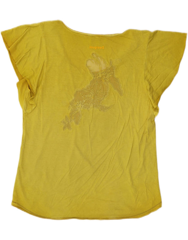 Γυναικείο γραφικό μπλουζάκι Desigual Top UK 16 Large Yellow Floral