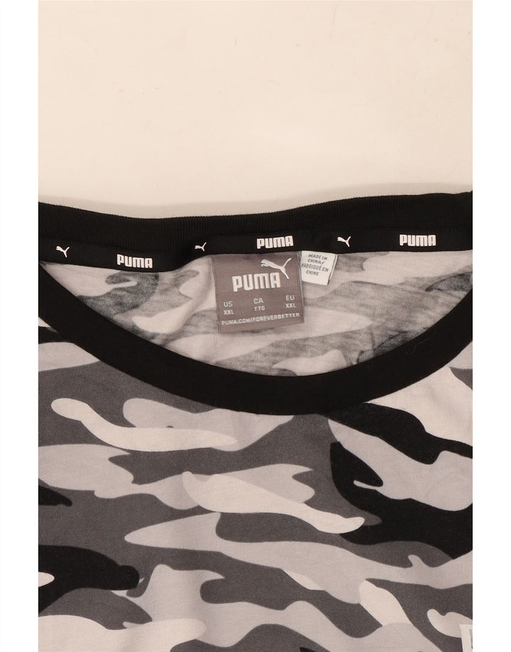 Ανδρικό T-Shirt PUMA Top 2XL Γκρι βαμβακερό καμουφλάζ