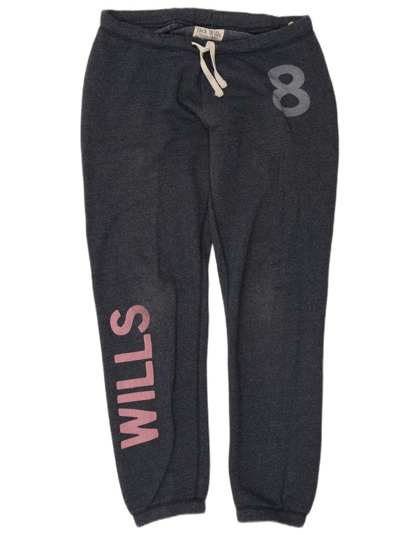 Jack Wills Γυναικεία φόρμα αθλητικής φόρμας γραφικά Joggers UK 10 Small Navy Blue