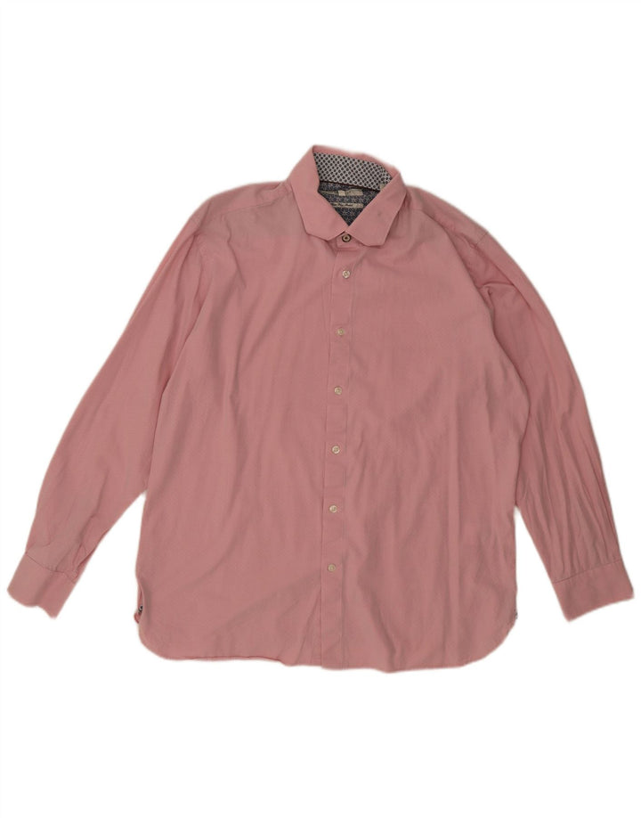Ανδρικό πουκάμισο Ted Baker 16 1/2 μεγάλο ροζ γεωμετρικό βαμβάκι