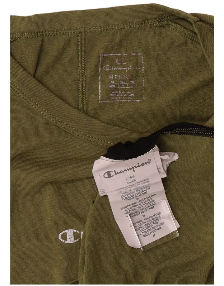 CHAMPION Mens T-Shirt Top Medium Khaki Colourblock Polyester
