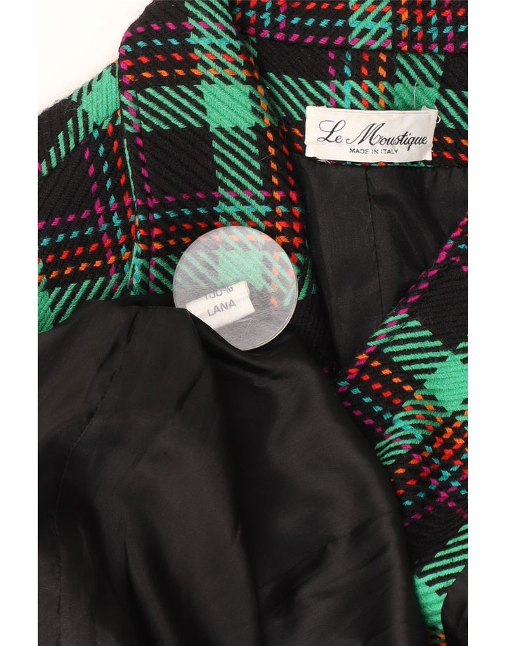 Vintage γυναικείο μπουφάν σακάκι UK 16 Large Green Check Wool