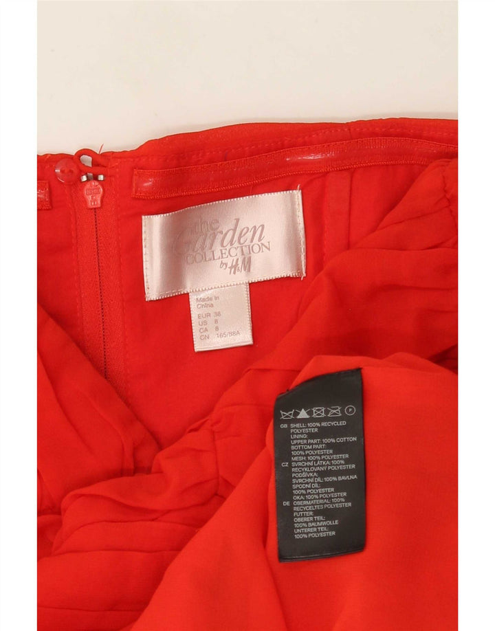 H&M Γυναικείο Στράπλες Φόρεμα EU 38 Μεσαίο κόκκινο φλοράλ πολυεστέρας