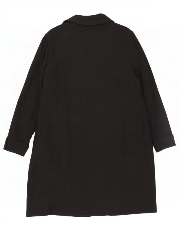 Jaeger Γυναικείο Ανοιχτό Παλτό UK 16 Large Black Wool