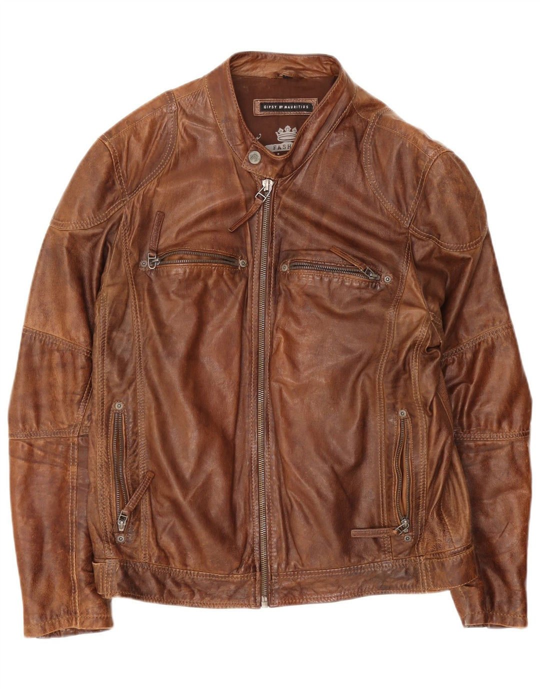 Gipsy Ανδρικό Δερμάτινο Μπουφάν UK 42 XL Καφέ